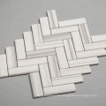 Soulscrafts White Herringbone Ceramic Mosaic Decoration For Wall